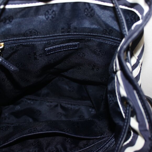 New $398 Large Tory Burch New Style Blue White Striped Backpack Bag main image 9
